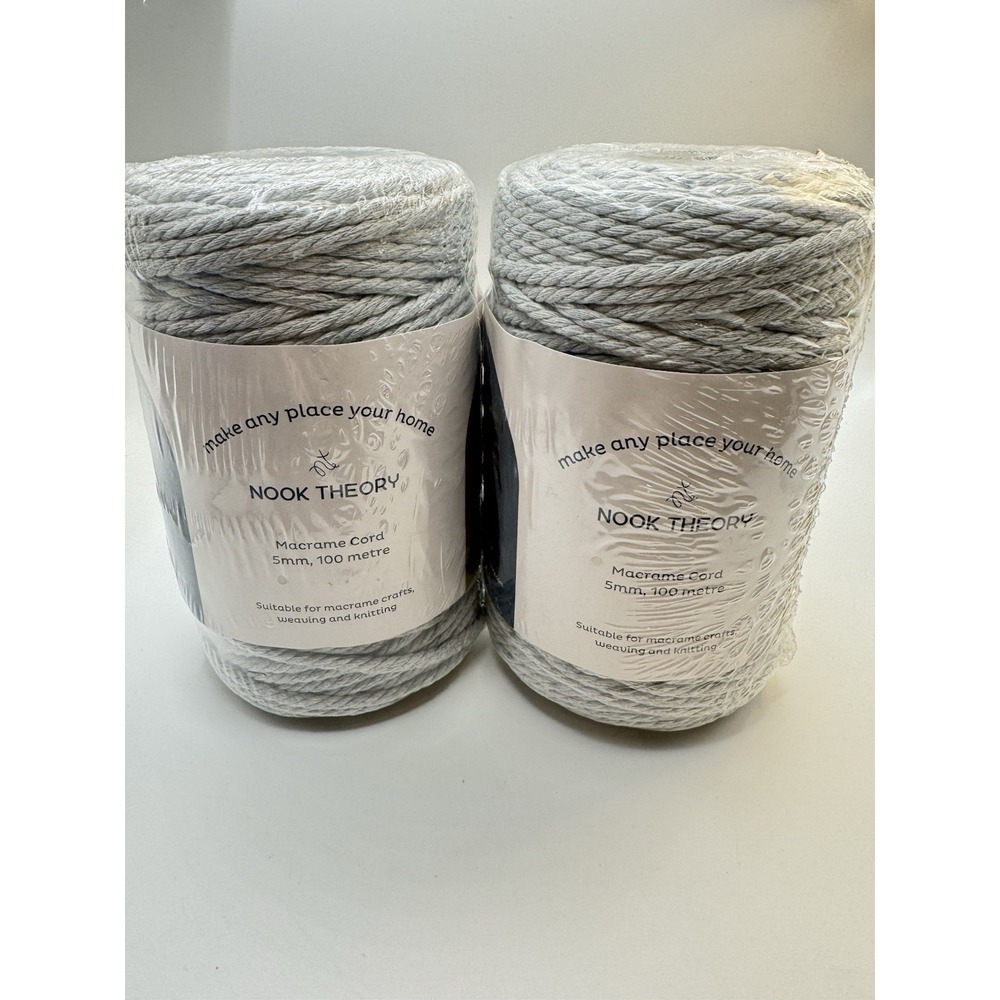 Macrame Cord 5mm Light Gray 3 Rolls 327 Yards Cotton Rope Lot 322A New - Picture 9 of 9